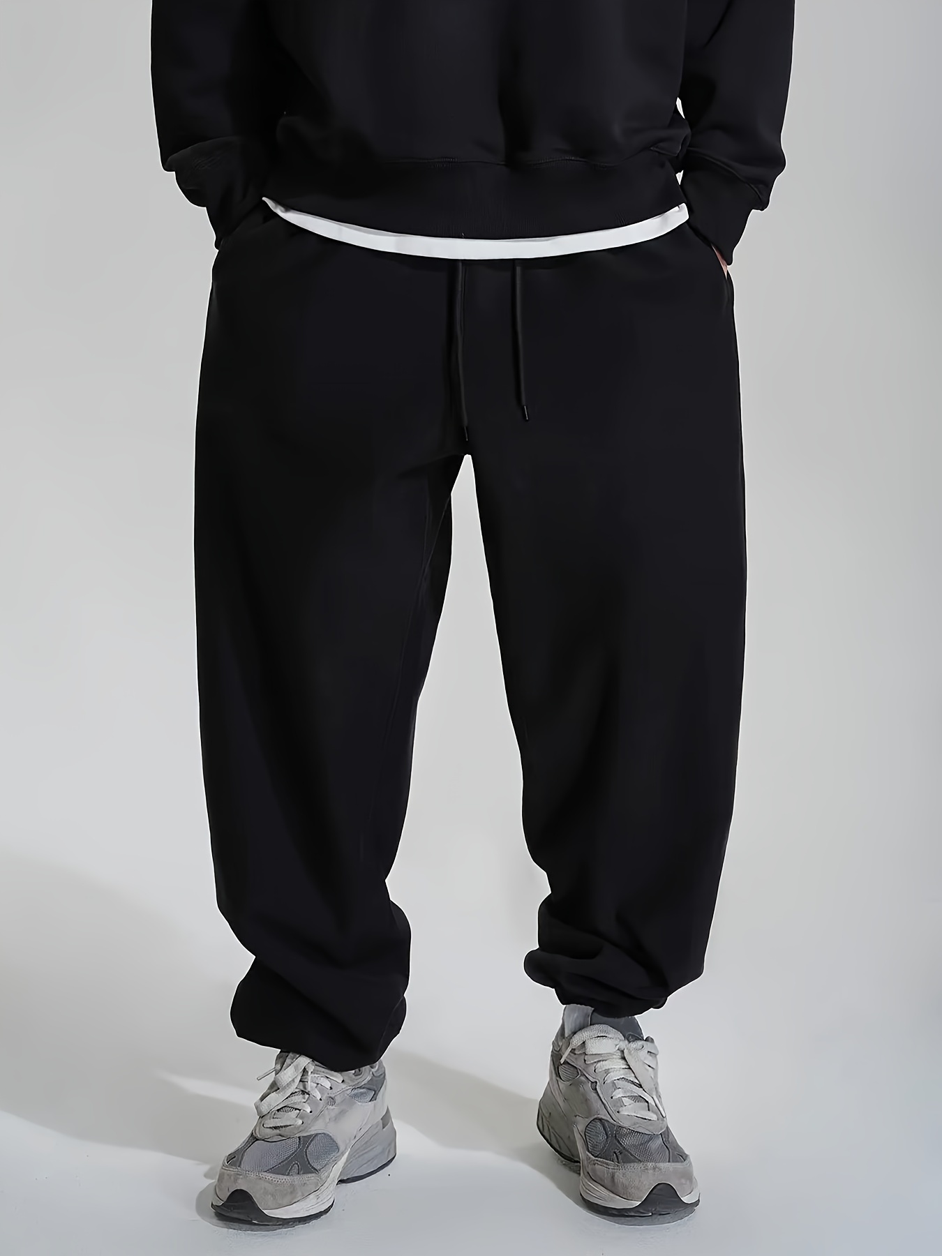 Drawstring Sweatpants Loose Fit Pants Men's Casual Joggers - Temu New  Zealand