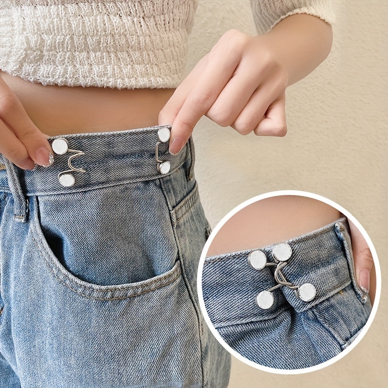 Cute Bear Button Pin Jeans Seamless Fit No Tools Instant - Temu United  Kingdom