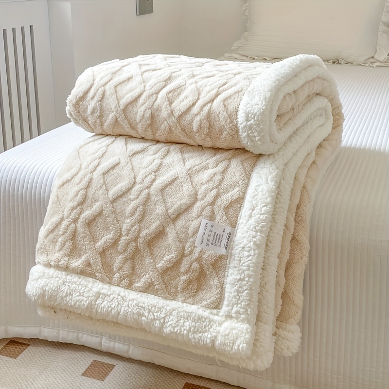 Double sided Fleece Bed Blanket Autumn Winter Thickened Sofa