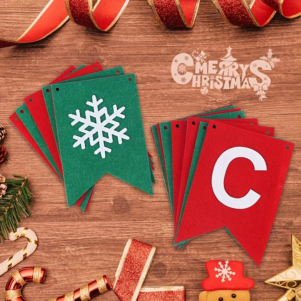 festive red felt merry christmas banner with snowflake design room party holiday decoration for christmas celebrations christmas room decor colorful holiday decor felt material banner christmas decorations Product details 3