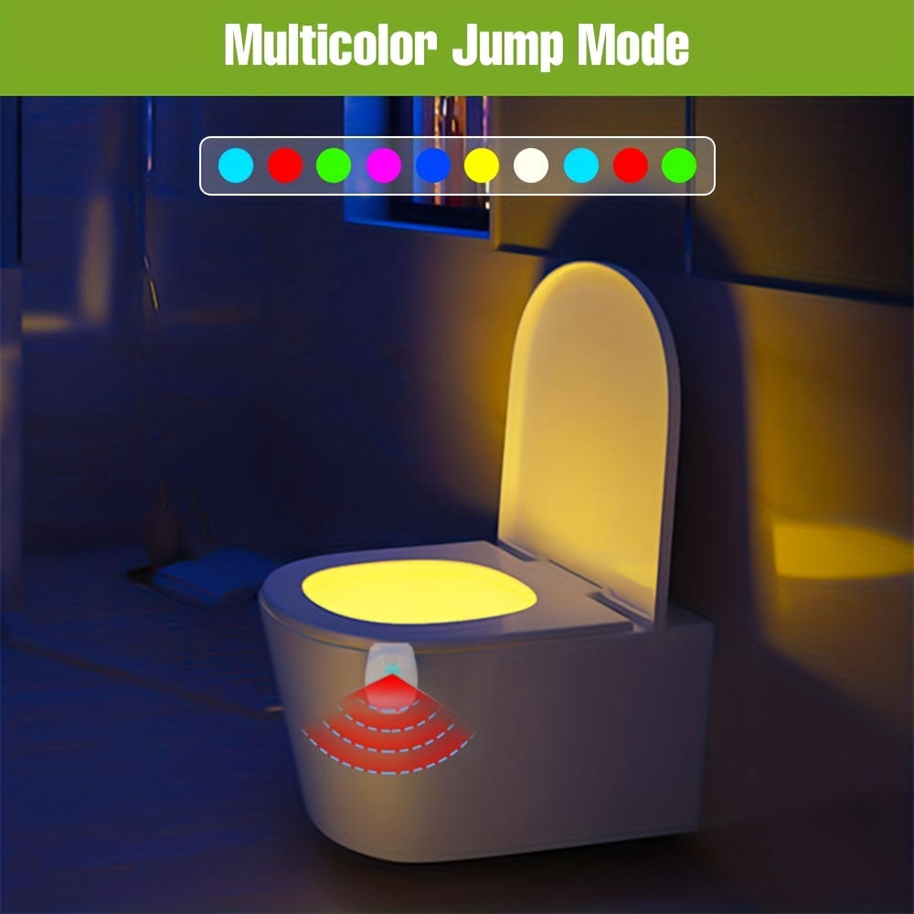 8 color Bathroom Night Light Pir Motion Sensor Light Led - Temu
