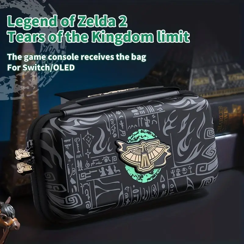 storage bag for nintendo switch hard shell ns large capacity hard bag for switch oled game console accessories oled can hold  bag with stand game card with box game limited portable bag hand protective case details 0