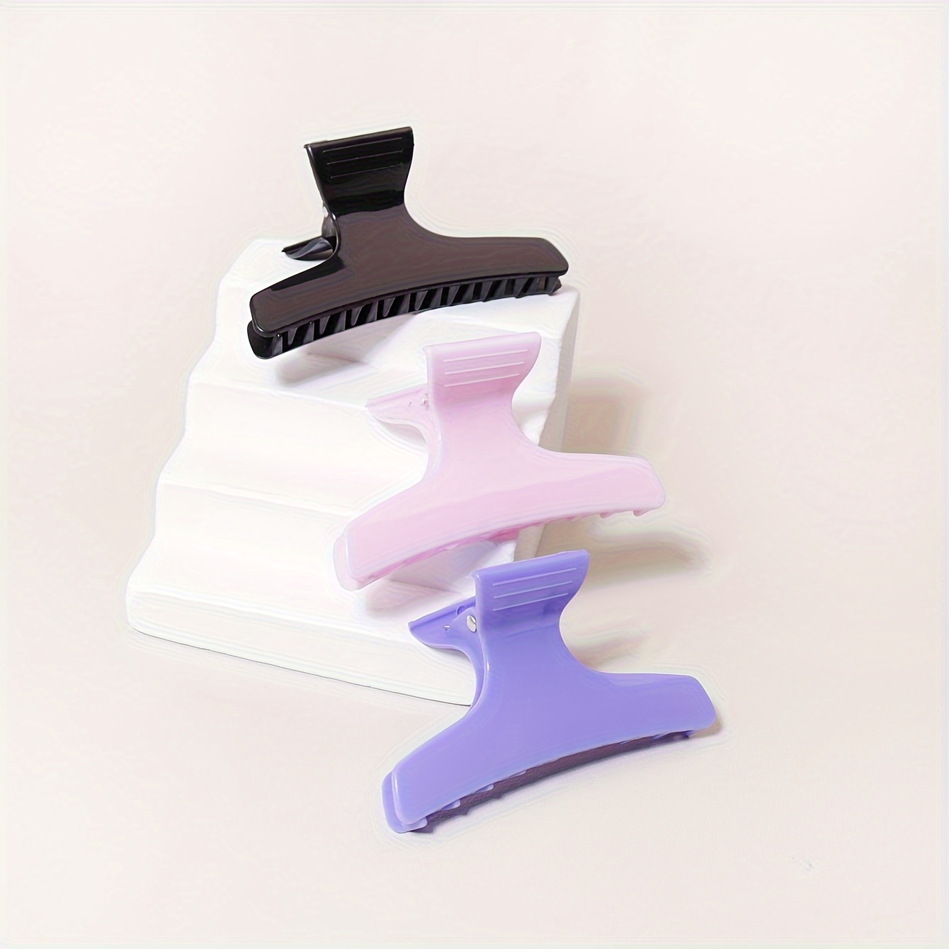 3pcs Plastic Hair Clips, Hair Sectioning Non-slip Thick Hair Clips For Home Hair Care