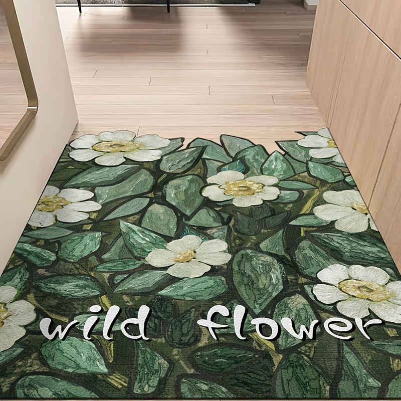  KIMODE Floral Indoor Door Mat 24''x36'', Green