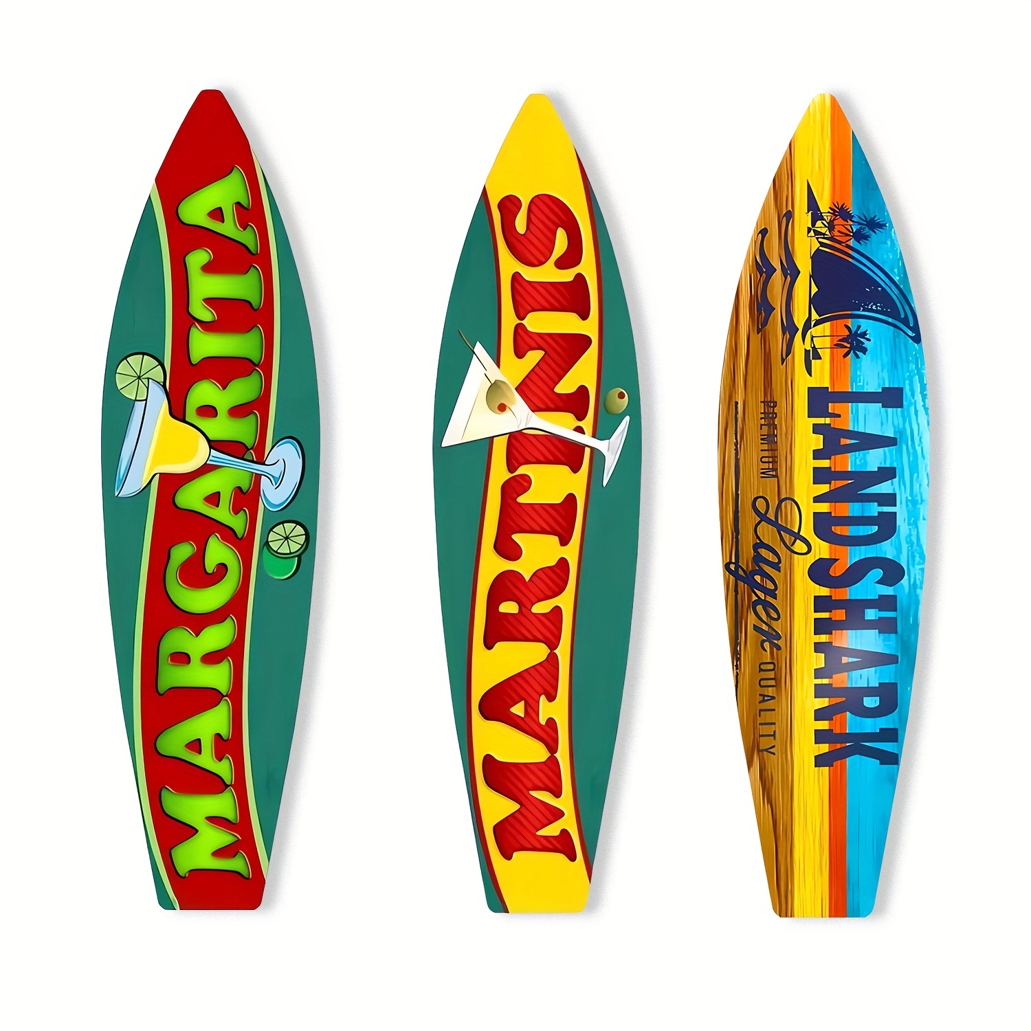 Tablas de Surf Decoración de Pared MXSWV-001-4 1Pza 16x45cm Madera
