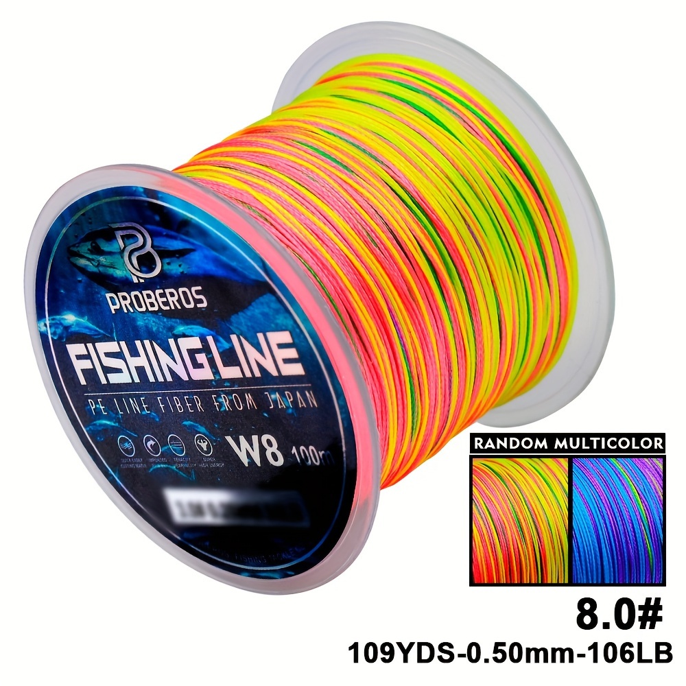 2Pcs Braided Fishing Line 4 Strands, with Hard Fish Lure, 109yards  Multicolored PE Wire, 6LB/8LB/10LB/15LB/30LB Braided Wire for Saltwater  Fishing