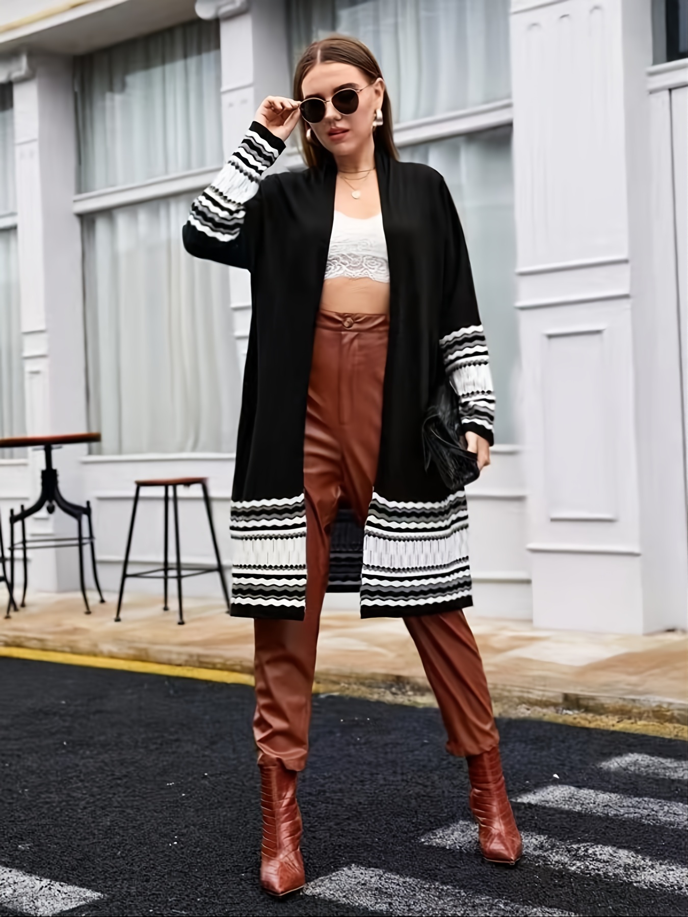 Bell Sleeve Cardigan & Black Boots, Fashion