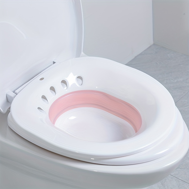 Baño de asiento plegable para asiento de inodoro, sobre el lavabo para el  del inodoro para el tratamiento del perineo, la limpieza de la , Gris