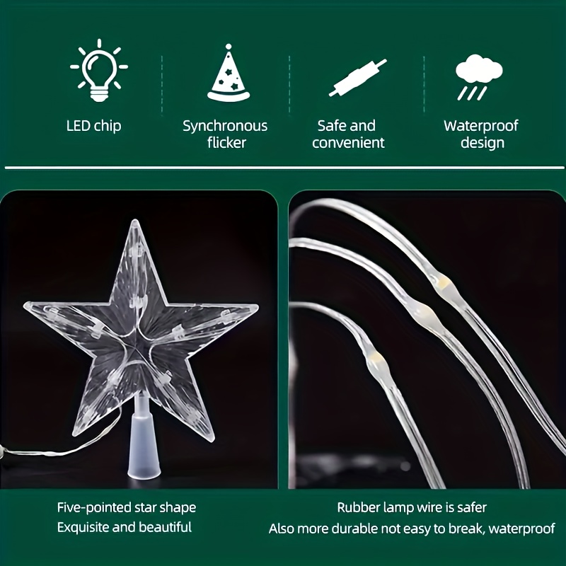 Usb Five pointed Star Waterfall Light Christmas Tree Light - Temu