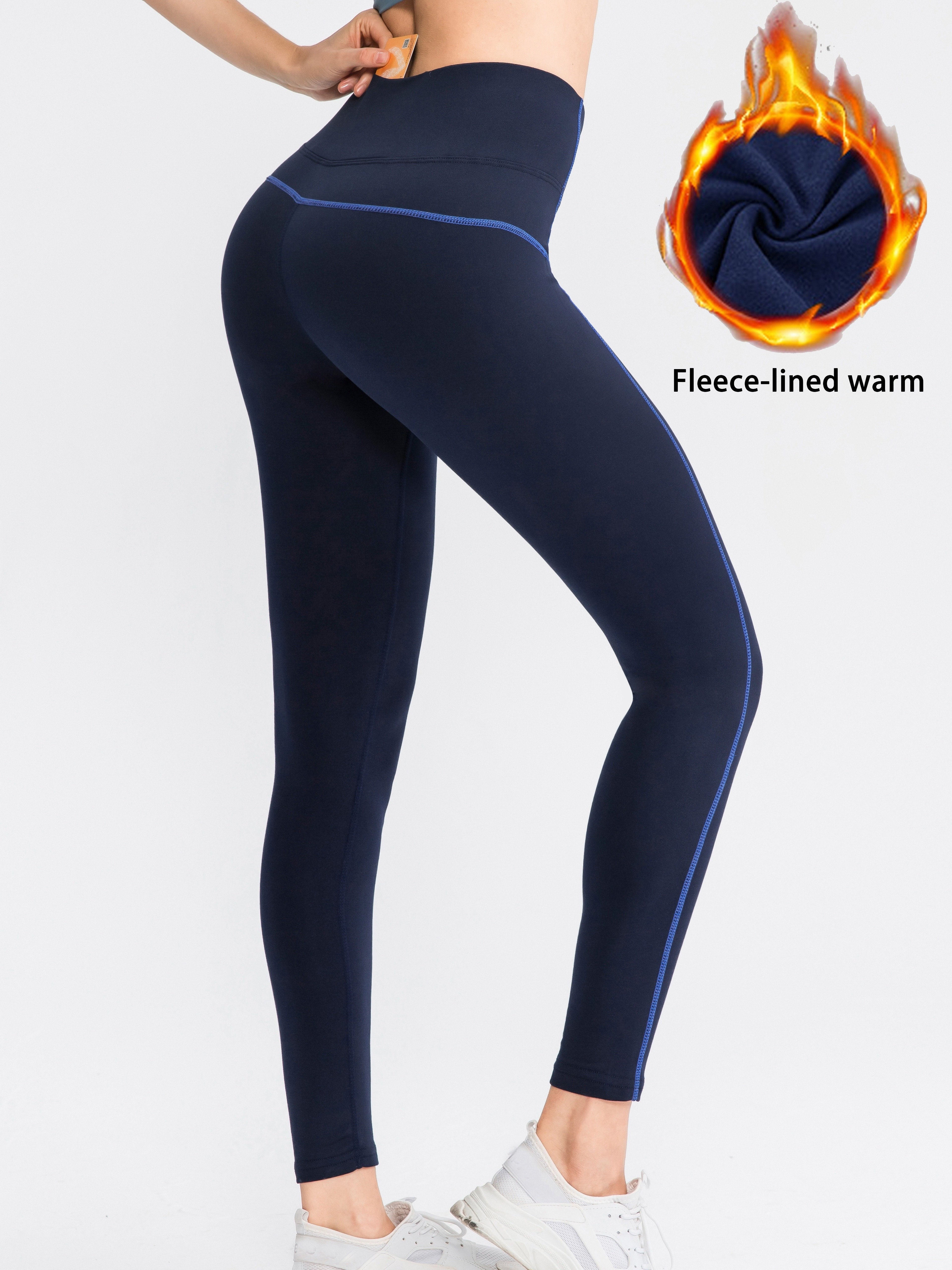 Women's Thermal Fleece Lined High Waisted Sports Leggings - Temu Canada