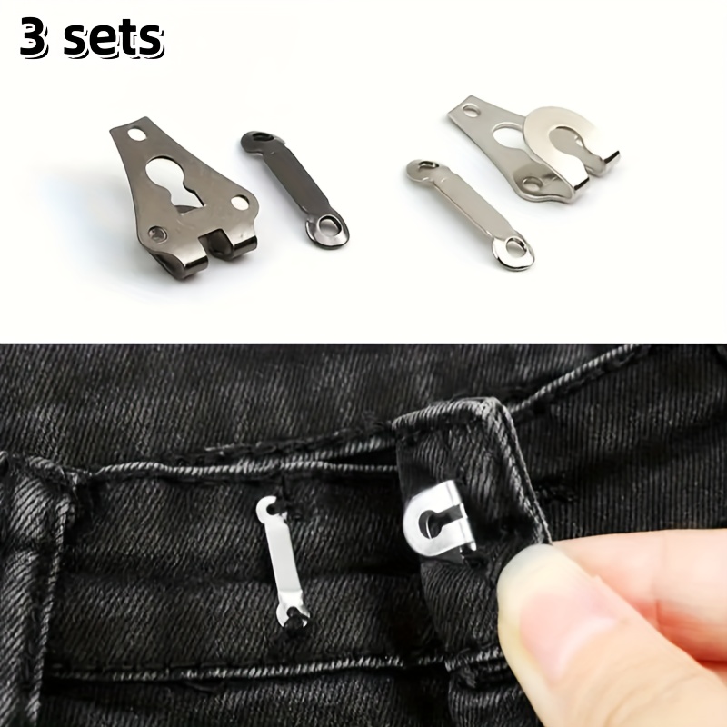 3 Sets Trousers Jeans Concealed Hook Buttons, Hand-stitched, Anti-fade  Hidden Metal Buttons, Trousers Skirts Clothing Accessories Adjustable  Buckles