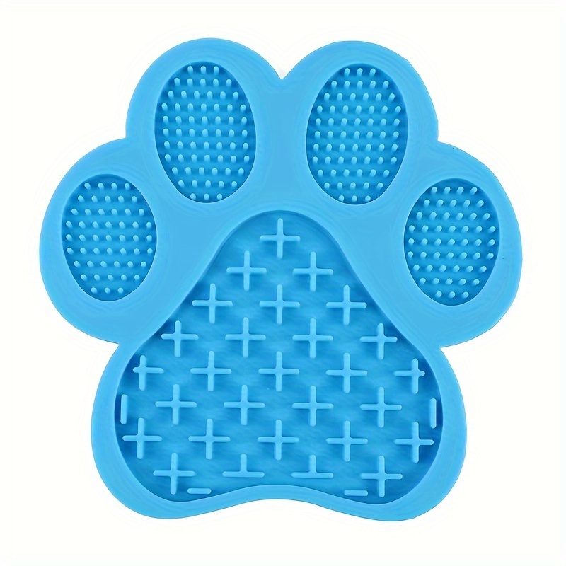 Silicone Square Dog Feeding Mat Cute Paw Print Slow Feeder - Temu