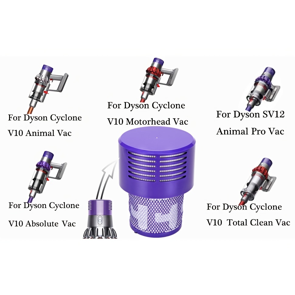 4 Pack V10 Filters Replacement for Dyson Cyclone Series, Cyclone V10  Absolute, Cyclone V10 Animal, Cyclone V10 Motorhead, Cyclone V10 Total  Clean
