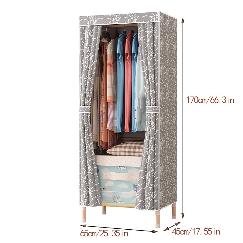 Simple Clothes Storage Wardrobe With Drawer And Dust - Temu