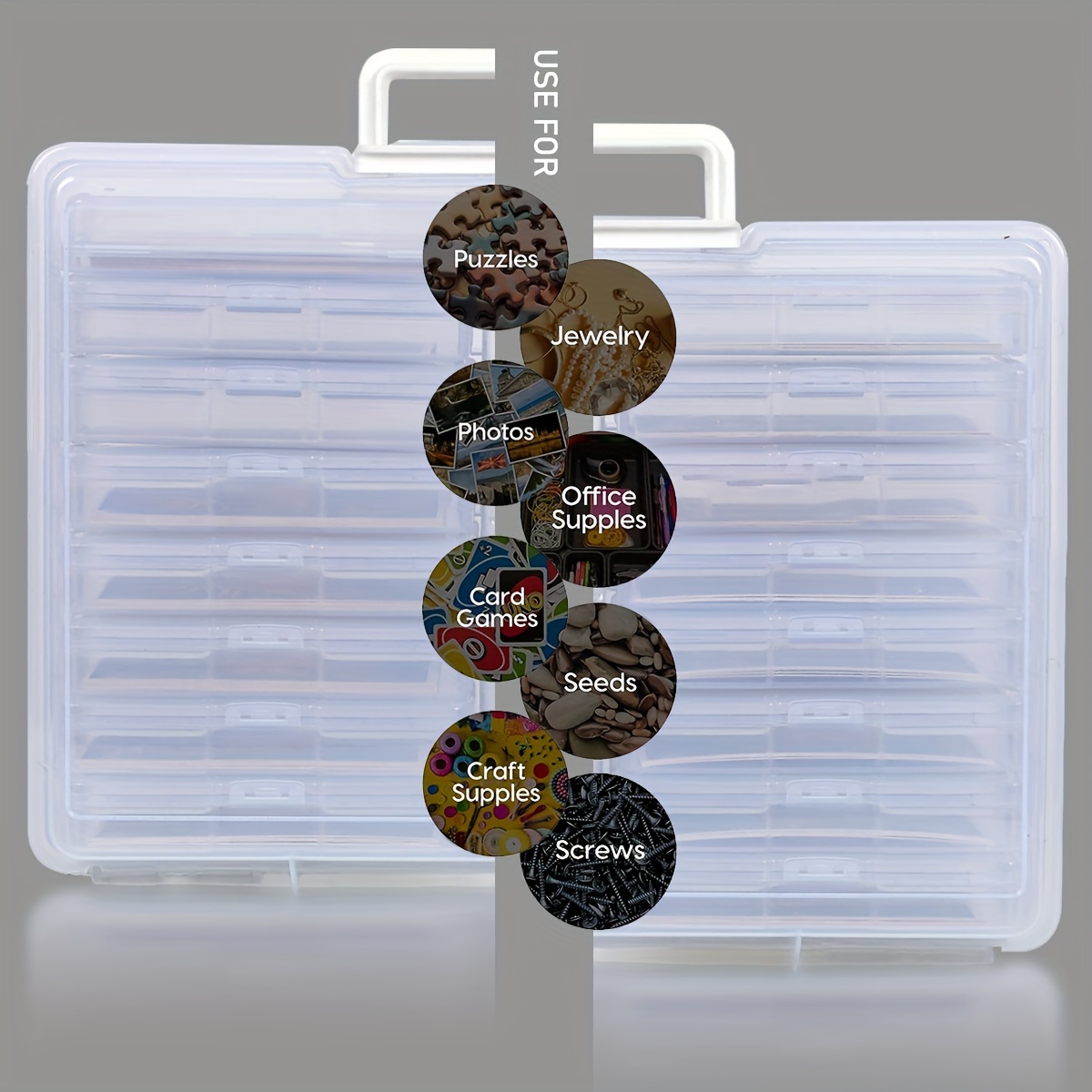 Photo and Craft Storage Case Keeper w/ 16 Plastic Individual 6.7 x 4.8  Boxes