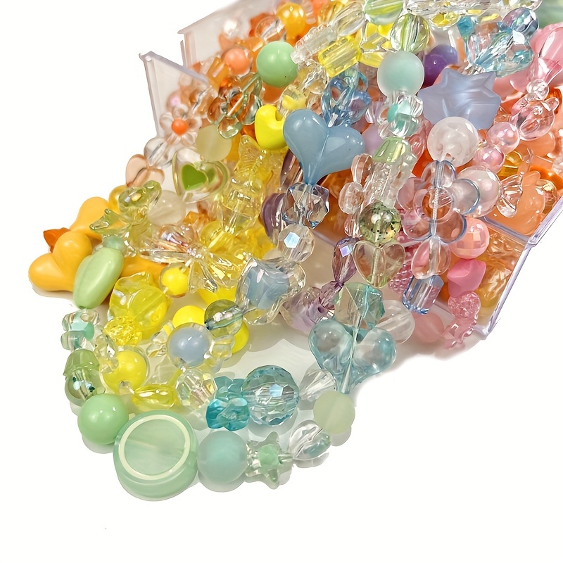 Diy Craft Set Multi size Mixed Glossy Acrylic Round Beads - Temu