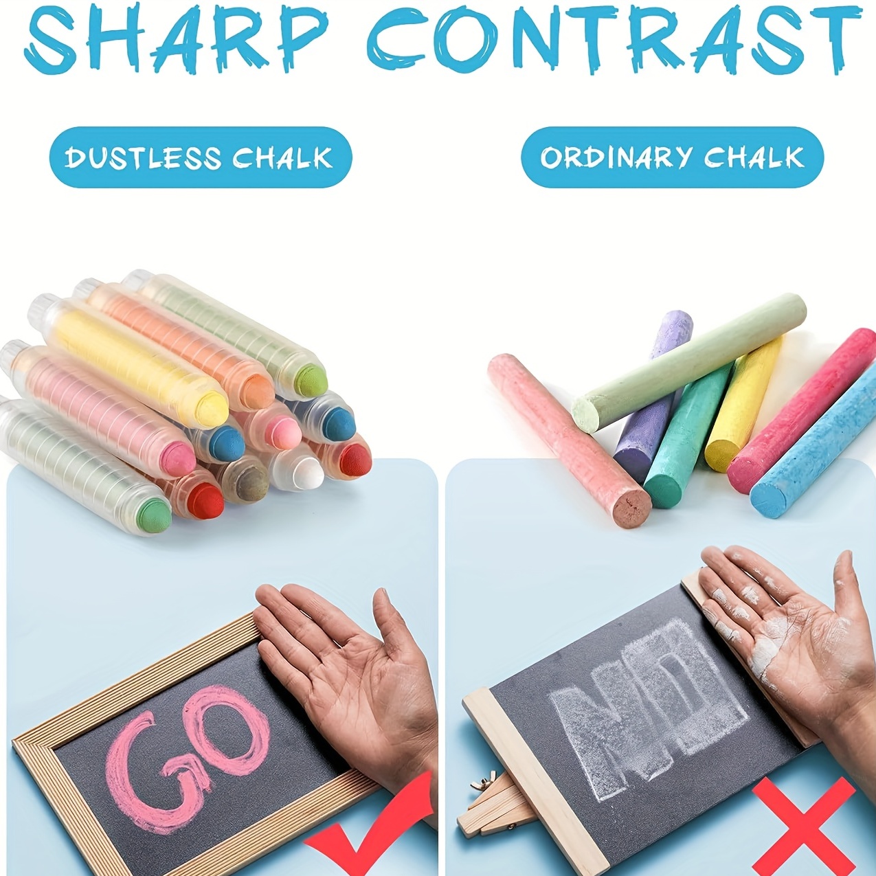 Dustless Chalk With Holder Washable Chalk Art Tool For - Temu United Arab  Emirates