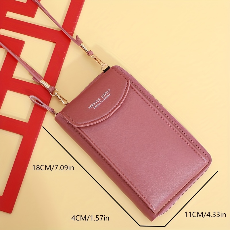 Minimalist Solid Color Phone Bag, Zipper All-match Coin Purse