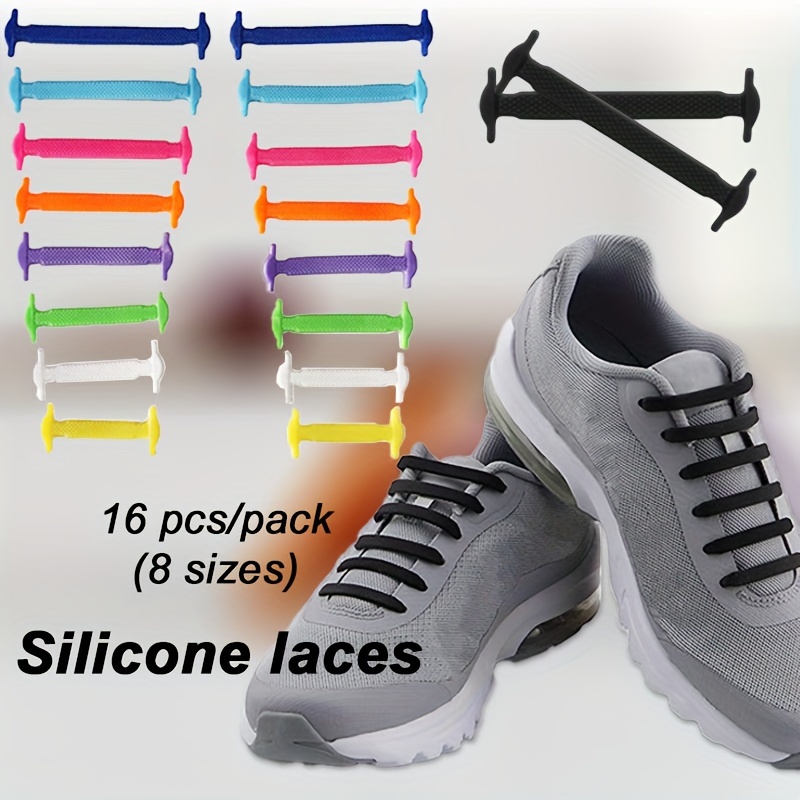 3 Pair Elastic Silicone Shoe Laces Lazy No Tie Shoelaces For Men