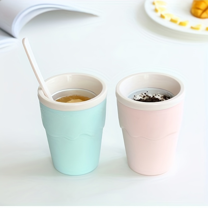 1pc Smoothie Cup With Lid & Straw, Fasting Cooling Milkshake Making Bottle