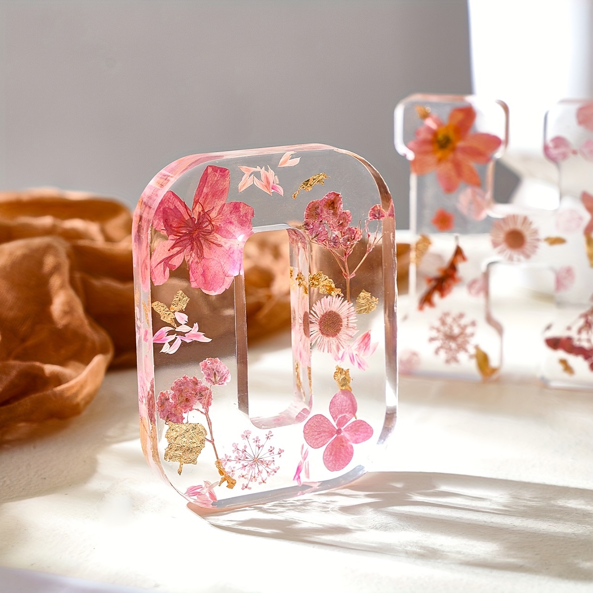 Transparent Resin Dried Flower Pressed Letter Decoration - Temu