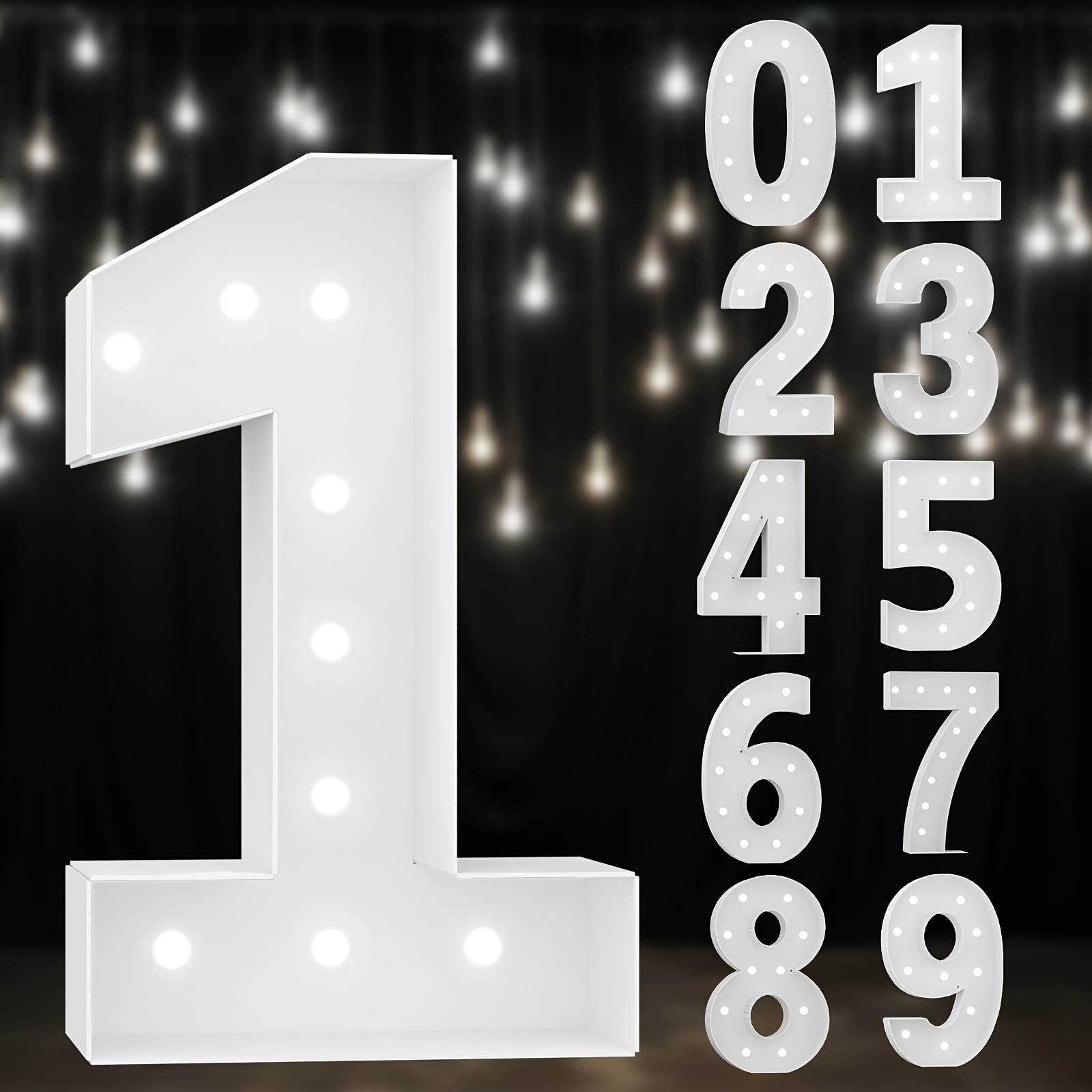 Marquee Light Up Numbers 0 9 Light Up Numbers For Party - Temu