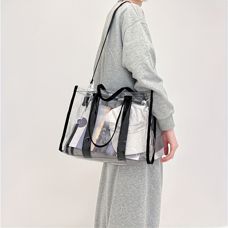 Transparent Mesh Pvc Crossbody Bag Handbag Waterproof - Temu