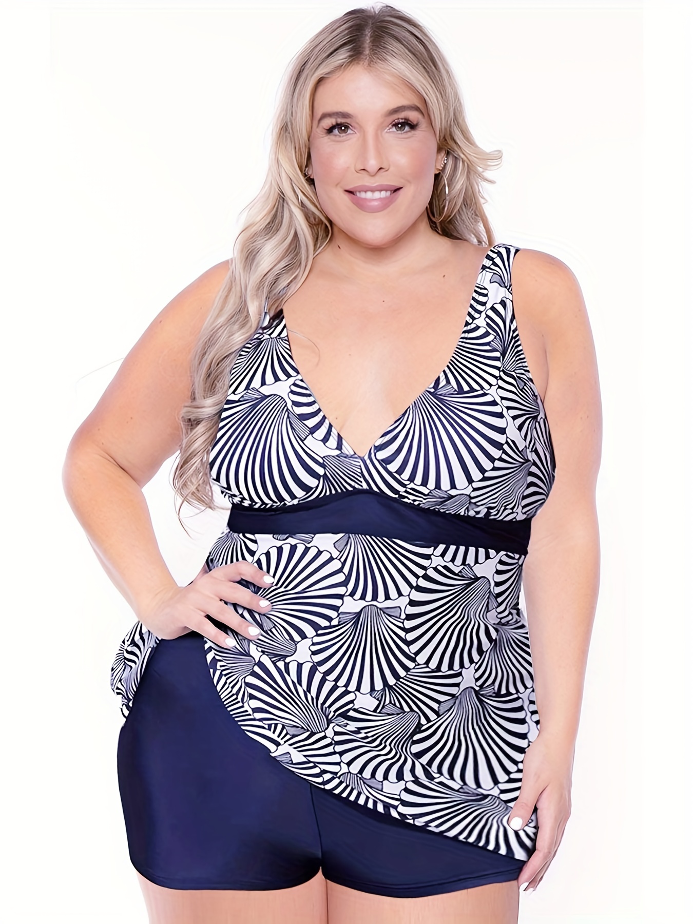 Two-Piece Extra Long Plus Size & Super Size Swimdress Supersize 0x 1x 2x 3x  4x 5x 6x 7x 8x