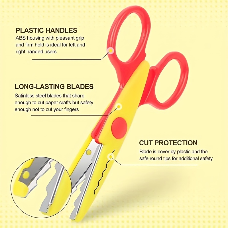 Safety Design Diy Scissors Wave Stamp Shape Creative - Temu