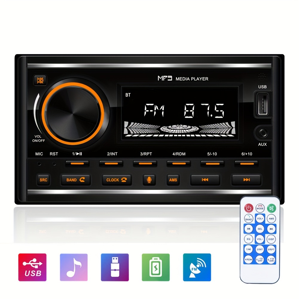 Universal Single Din Audio Bluetooth Freisprecheinrichtung MP3 Player Auto  FM Stereo Radio mit 4 Kanal Ausgang USB SD Fernbedienung Aux