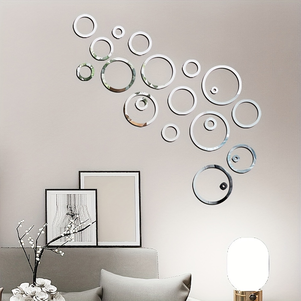 Easy To Apply Round Mirror Wall Stickers Detachable Acrylic - Temu