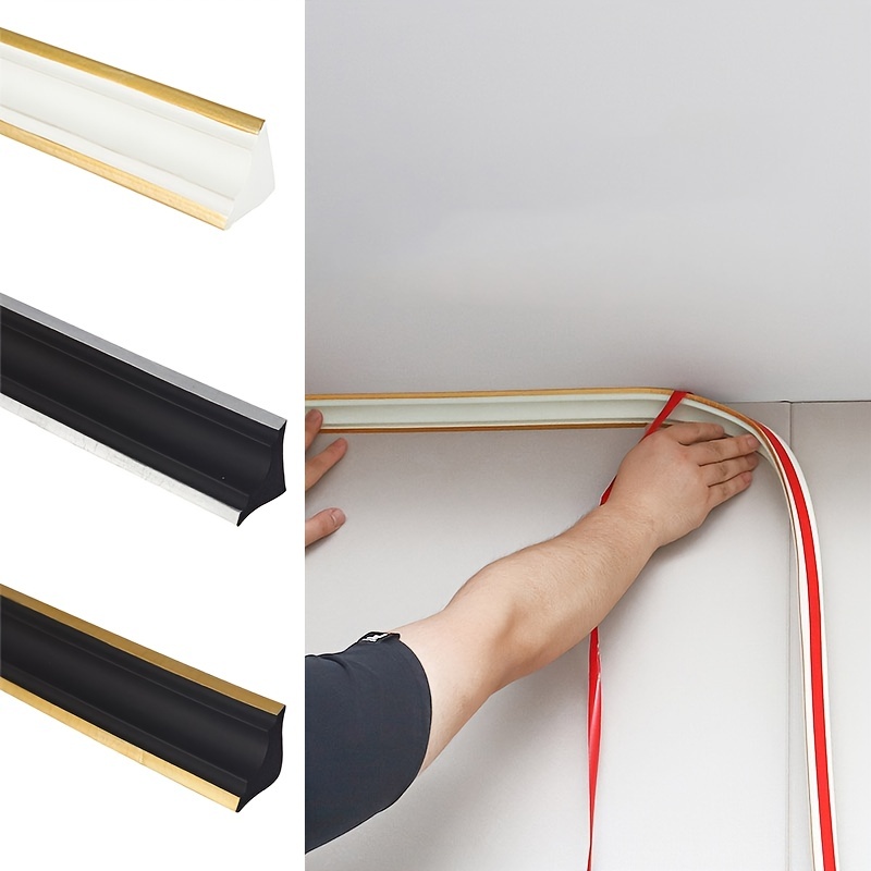 Peel And Stick Ceiling Molding Trim, Flexible Molding Trim For Wall Corner  Decorative Self-adhesive Corner Line Strip Trim - Temu Japan