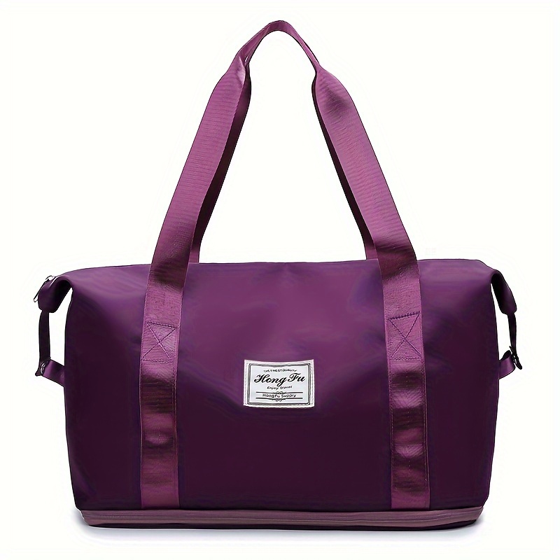TEMU Large Capacity Women's Duffle Bag - Pink Nylon Gym & Travel Tote, Lightweight Luggage Handbag, Versatile Sports Bag, , Hand Washable, Gym Bag | Bag | Durable Handle, Gym Bag