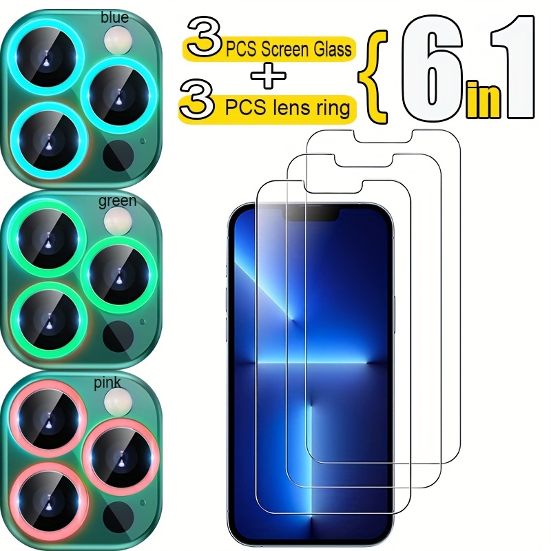 6 En 1 Protector Pantalla Iphone 14 Pro max 13 12 11 plus - Temu