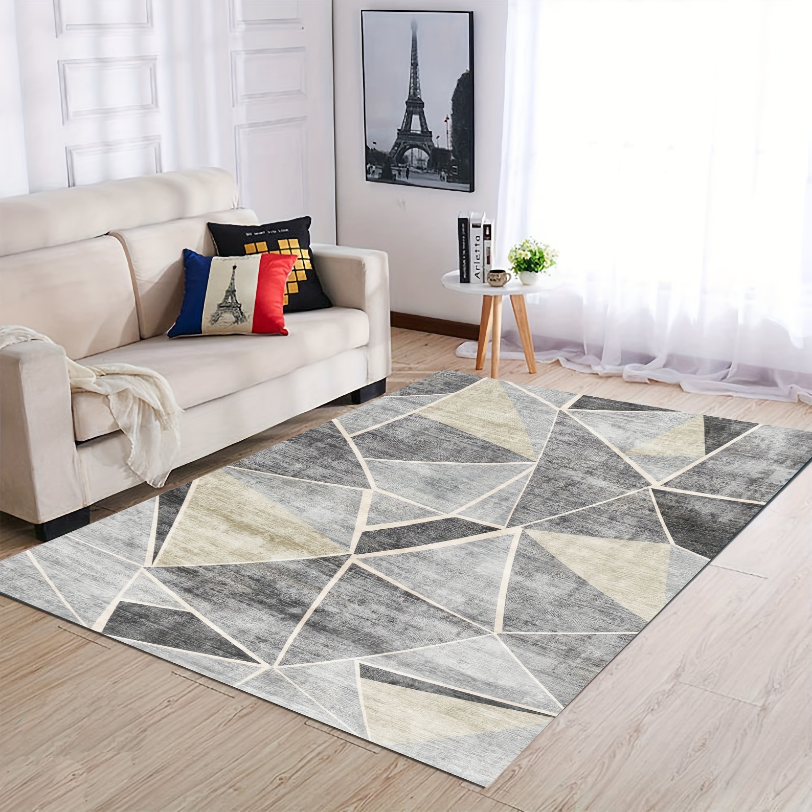 Alfombra Lavable Elyes Beige