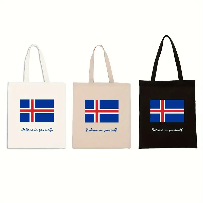 1pc Bolsa De Lona Personalizada Con La Bandera De Islandia - Temu