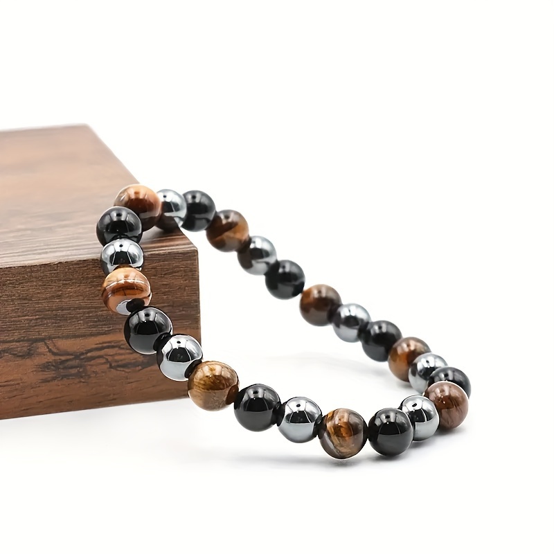 Tiger's Eye Bracelet Stainless Steel, Silver or Gold, 4mm Natural Stones, Gift for Woman, Elegant Minimalist Bracelet