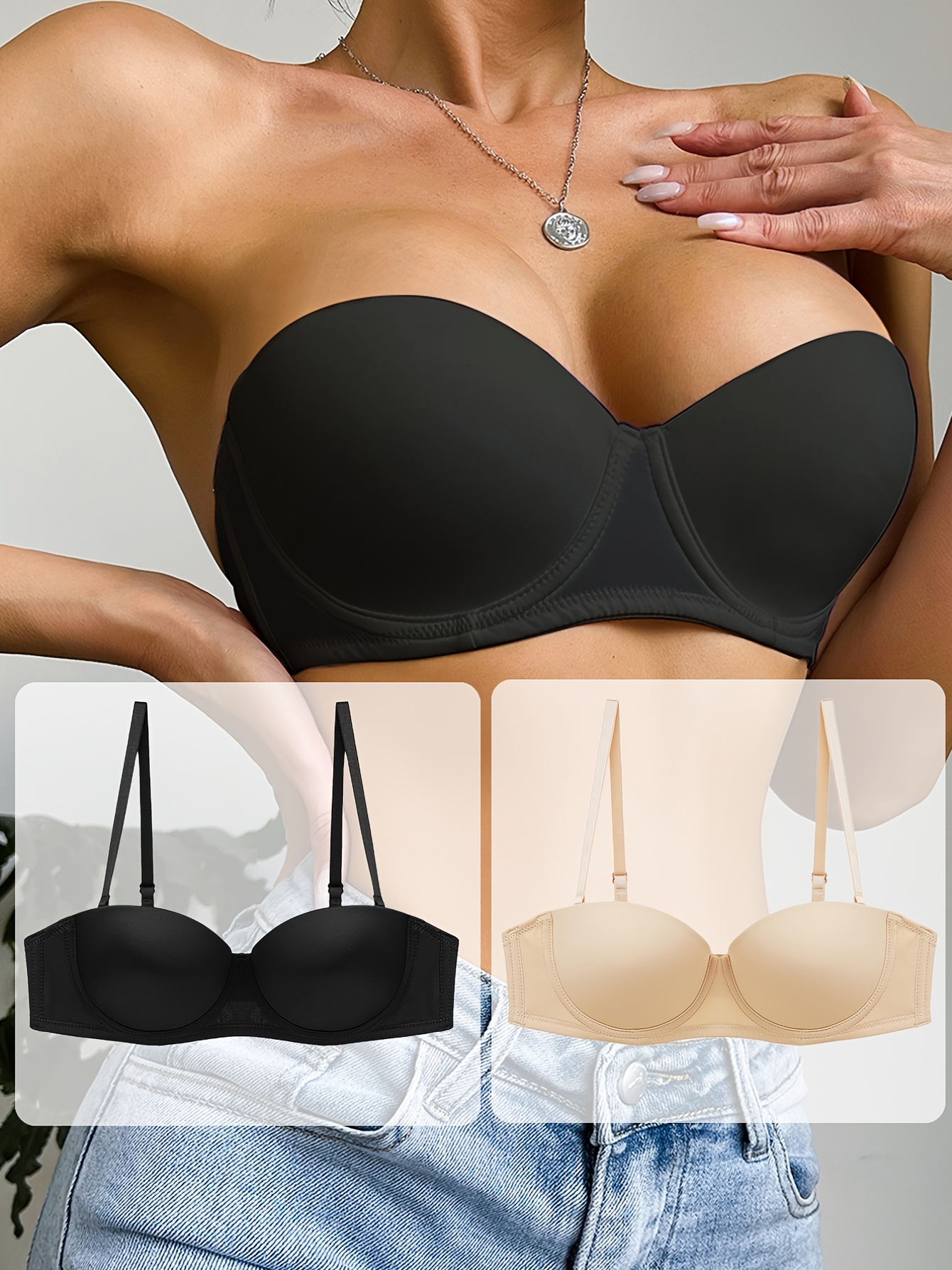 Strapless Bra Push-Up Seamless Sports Top Women Underwear Without Straps  Invisible Bralette Lingerie (Color : Skin, Cup Size : 85B) : :  Clothing, Shoes & Accessories