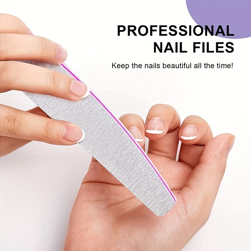 

10pcs Grit Nail Files, 100/180 Double Sides Emery Boards Professional Washable Disposable Nail File Buffer Block Manicure Tool