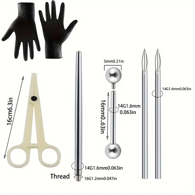 Body Piercing Tool Kit Piercing Needles Disposable Piercing - Temu