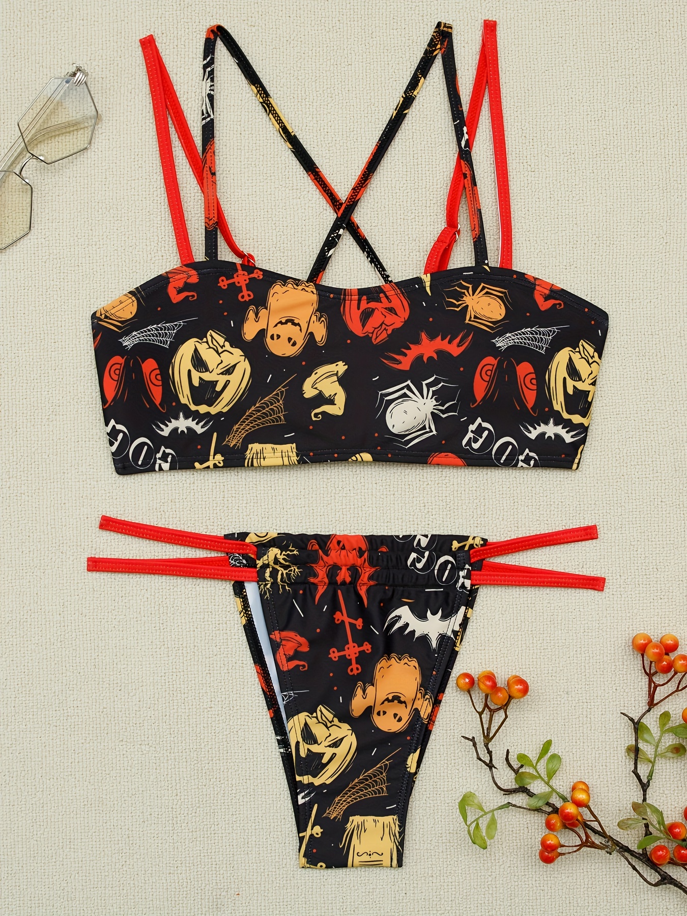 Women - Underwear: Halloween Pumpkin Print High Waist Skinny Panty (10.99  EUR)