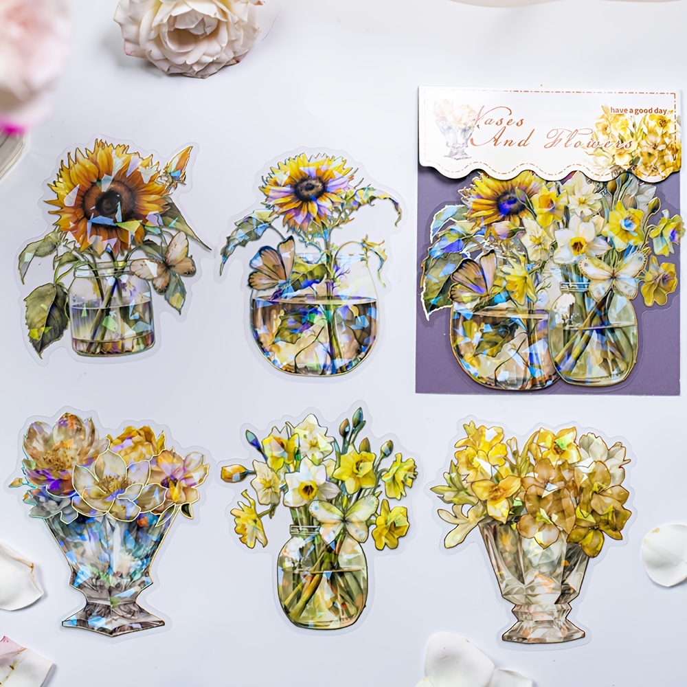 Vases and Flowers Stickers 10pcs