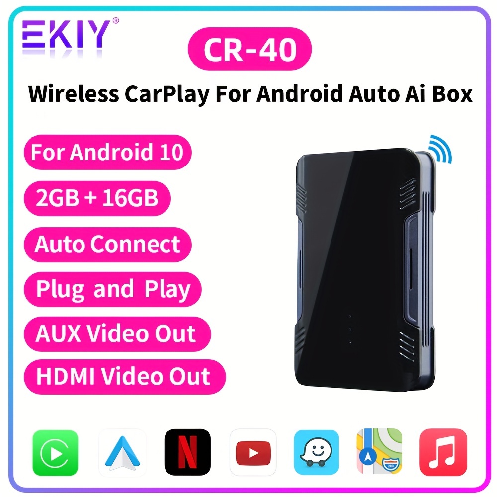 Ekiy Cr-40 Android 10 Wireless Carplay Android Auto Ai Box 2gb+
