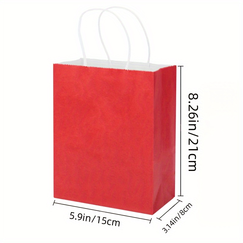 Red Favor Bags Kraft Paper Bags Paper Bags With Handles Bulk Temu