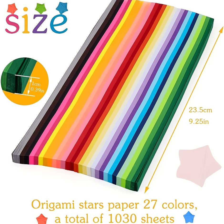 1030 Feuilles Papier Origami Étoile 27 Assortiment Couleur - Temu Belgium