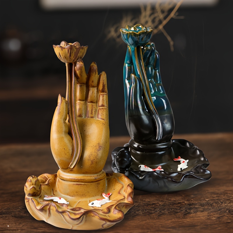 Frog Boat Incense Holder Waterfall Ceramic Backflow Incense - Temu