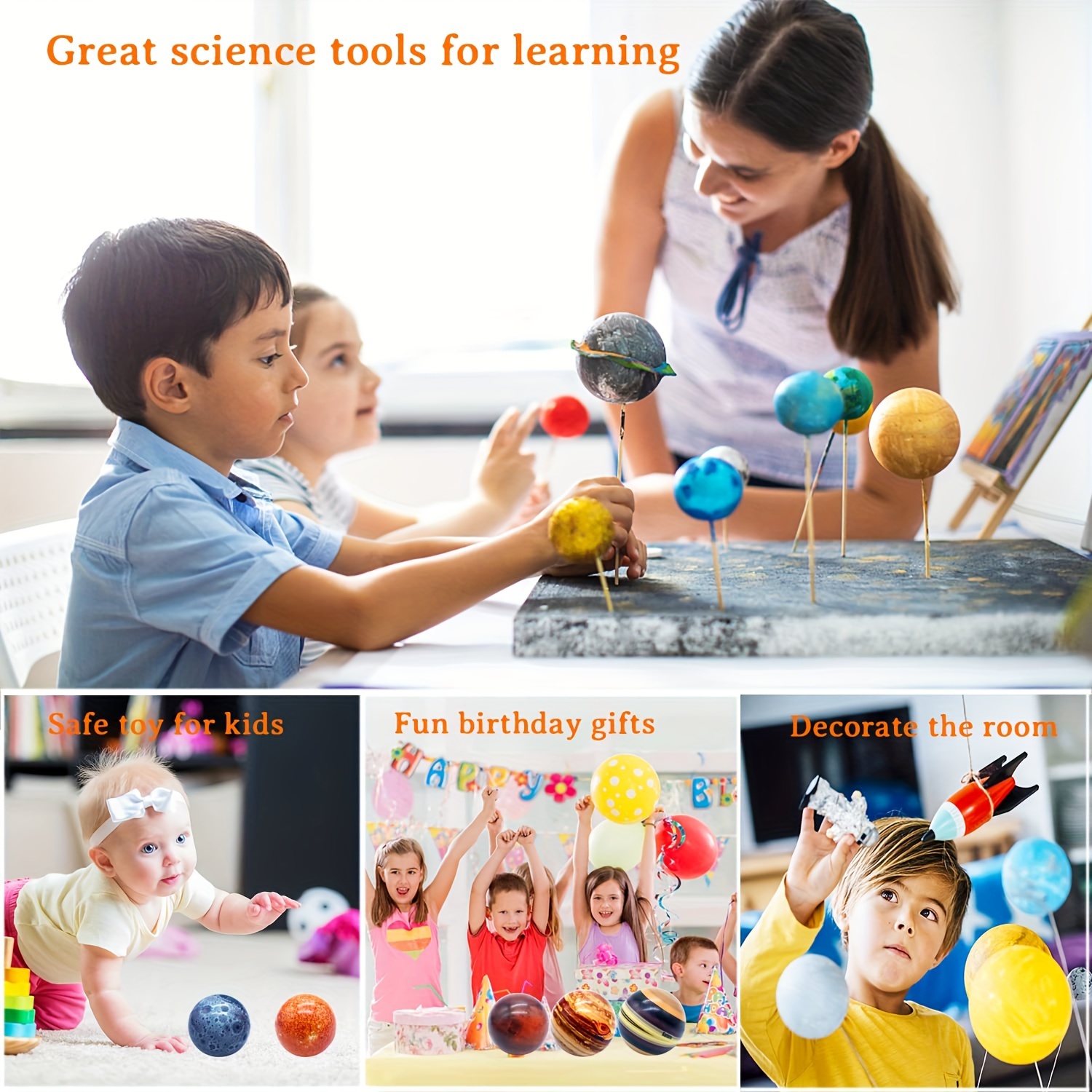 Solar System Planets Stress Balls - Educational Toys for Adults