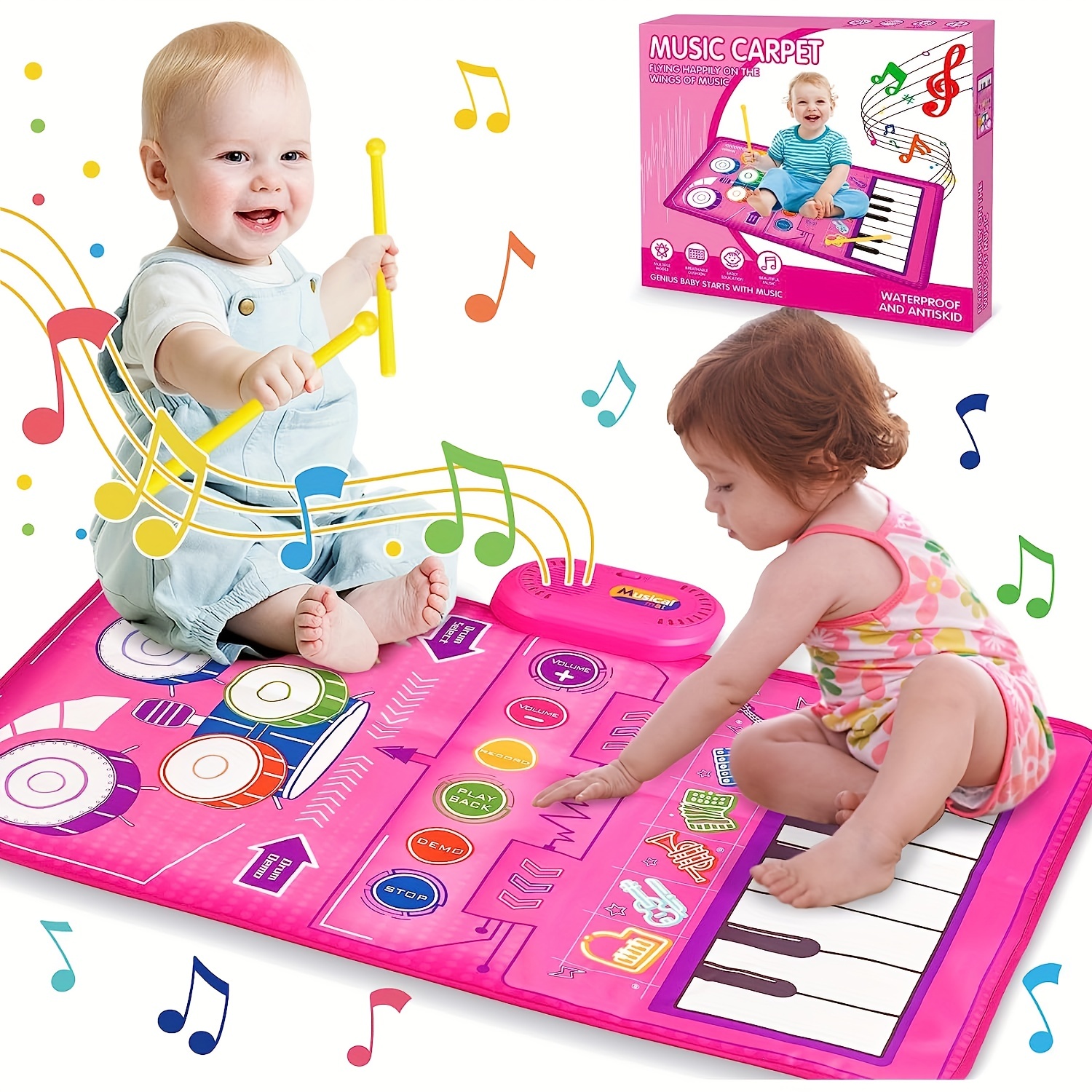 2 En 1 Juguetes Bebés Niños Niñas 1 Año Teclado Piano - Temu
