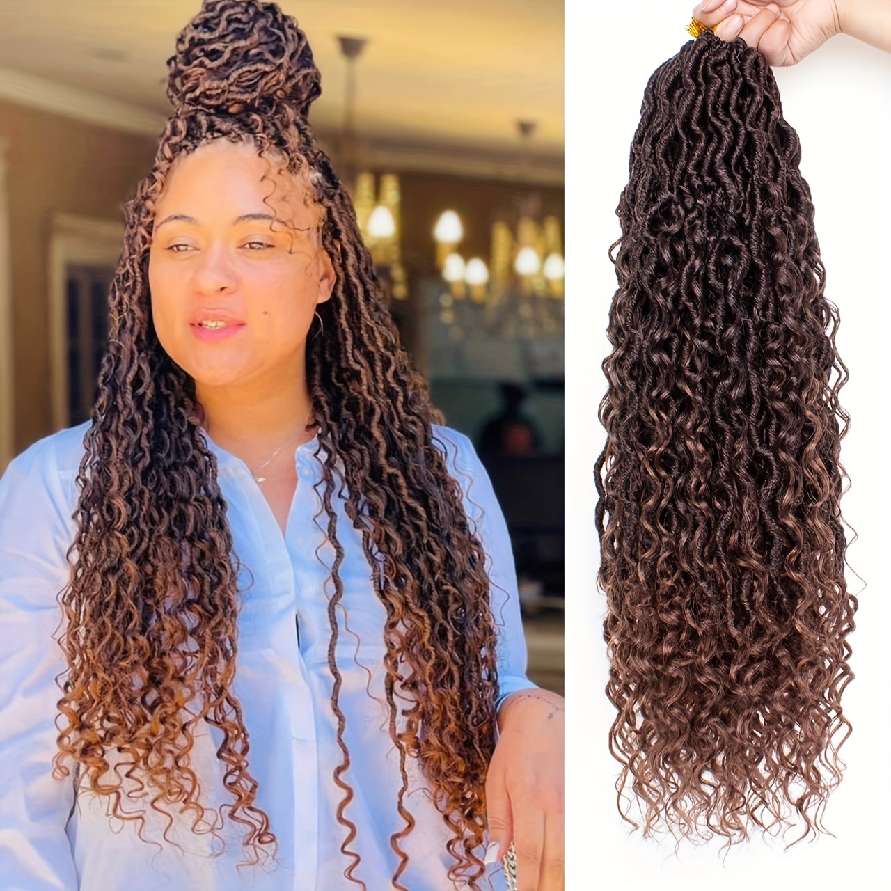 Save-Time Boho Faux Locs Crochet Hair With Loose Ends