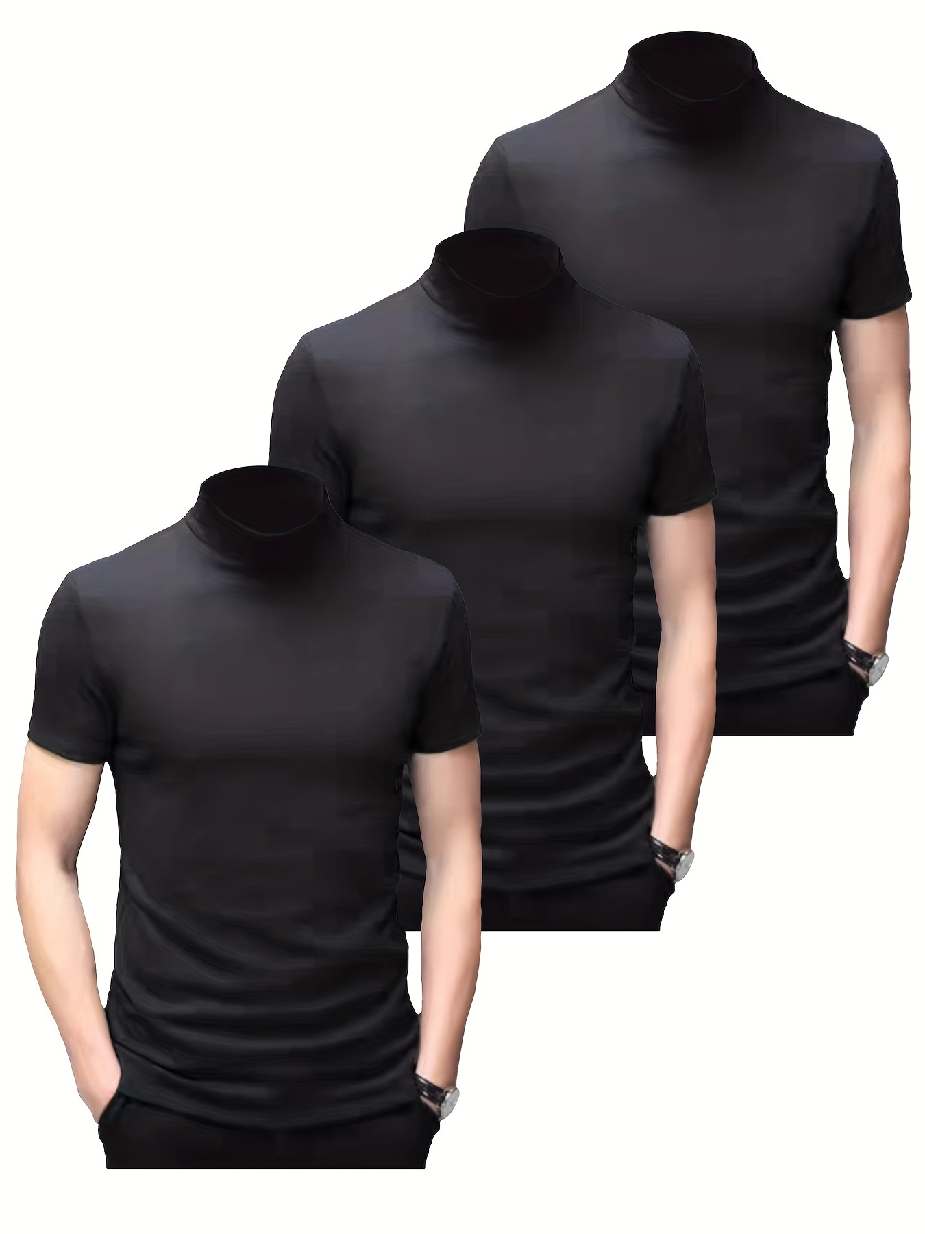 Camisetas De Cuello Alto Para Hombre - Temu